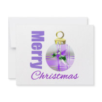 Merry Christmas Purple Theme Ornament Bulb Announcement