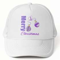 Merry Christmas Purple Theme Ornaments Mesh Hats