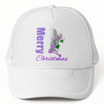 Merry Christmas Purple Theme Stocking Mesh Hats