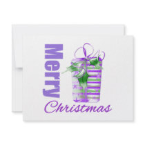 Merry Christmas Purple Theme Whimsical Gift Box v2 Invite