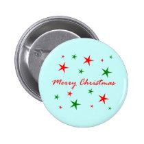 Merry Christmas Red And Green Star Blizzard buttons