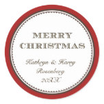 Merry Christmas red white elegant holiday gift tag