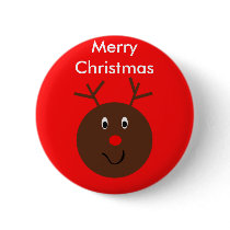 Merry Christmas Reindeer Button Party Favours