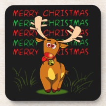 Merry Christmas Reindeer Coaster