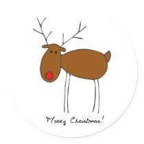 Merry Christmas Reindeer Stickers