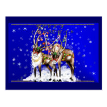 Merry Christmas Reindeer Yardsign Post Card