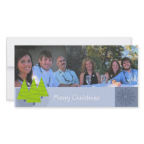 Merry Christmas Retro Lime Trees Family Photo Card