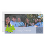 Merry Christmas Retro Lime Trees Family Photo Card photo cards