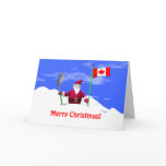 Merry Christmas Santa in Canada Greeting Cards