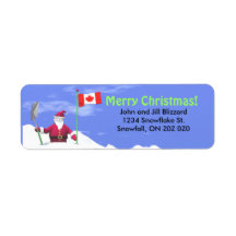 Merry Christmas Santa in Canada Custom Return Address Labels