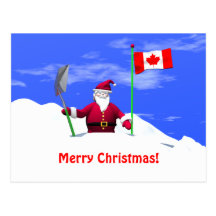 Merry Christmas Santa in Canada Postcard