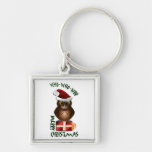"Merry Christmas" Santa Owl Key Chain