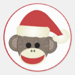 Merry Christmas Santa Sock Monkey sticker