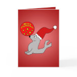 Merry Christmas Seal Greeting Card Template