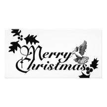 merry_Christmas_sign_BW Cartes De Vœux Avec Photo
