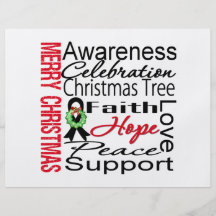 Merry Christmas Skin Cancer Ribbon Collage Flyer