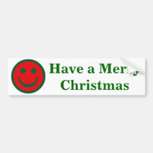 Merry Christmas Smiley Bumper Sticker