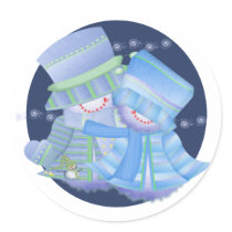 Merry Christmas Snow Couple Sticker