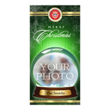 Merry Christmas  Snow Globe Personalized Photo Card