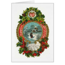 Merry Christmas Snow Scene Medallion Cards