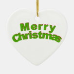 Merry Christmas Snowflake Heart Ornament