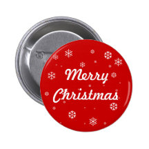Merry Christmas Snowflakes Pinback Button
