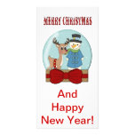 Merry Christmas Snowglobe Card Custom Photo Card