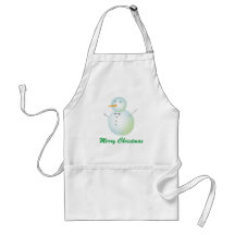 Merry Christmas snowman apron