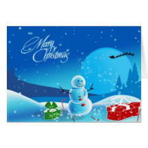 Merry Christmas Snowman Card