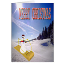 merry christmas snowman card