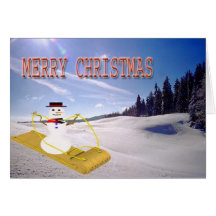 merry christmas snowman card