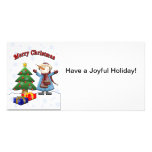 Merry Christmas Snowman Card Photo Greeting Card