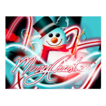 Merry Christmas snowman Post Cards