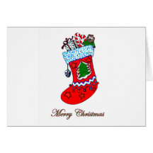 Merry Christmas Stocking Greeting Cards