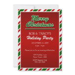 Merry Christmas Striped Holiday Invitation
