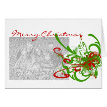 Merry Christmas Swirly Paint Splat - Customized Greeting Cards