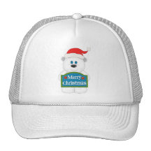 Merry Christmas Teddy Bear Cartoon Mesh Hats