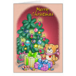 Merry Christmas Teddy Bear Greeting Card
