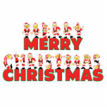 Merry Christmas Teddy Bear Santa Claus Letters Acrylic Cut Outs