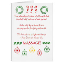 Merry Christmas to All and to All a MASSAGE! Cards