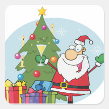 Merry Christmas To All And To All Goodnight Square Stickers