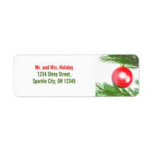 Merry Christmas Tree Decoration Return Address Labels