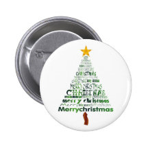 Merry Christmas Tree Holiday Button