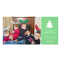 Merry Christmas Tree Photo Cards (Mint Green)