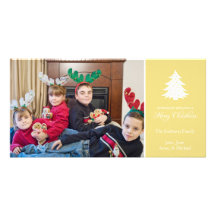 Merry Christmas Tree Photo Cards (Yellow)