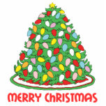 Merry Christmas Tree with Multicolor Bubble Lights Photo Sculptures