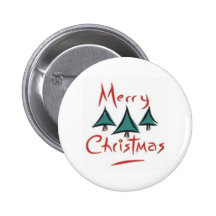 Merry Christmas Trees Button
