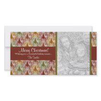 Merry Christmas Trees Photo Card in Red and Green