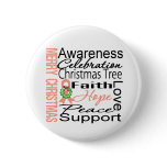 Merry Christmas Uterine Cancer Ribbon Collage buttons