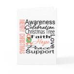 Merry Christmas Uterine Cancer Ribbon Collage cards